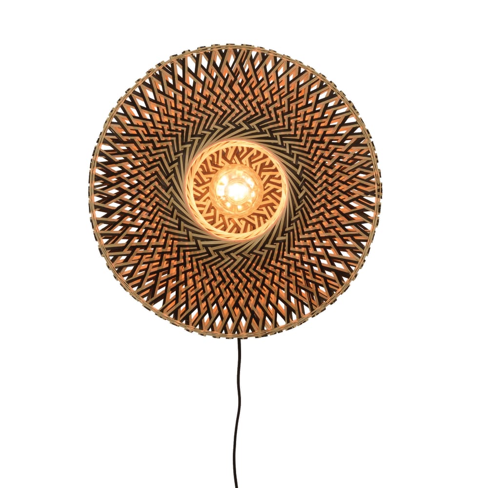 Good & Mojo Wandlampe aus Bambus, schwarz, Ø44cm style modern Braun Bambus