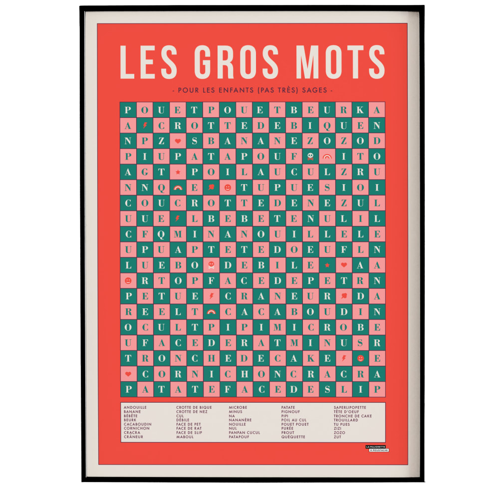 Affiche d'art les gros mots 50 X 70 cm