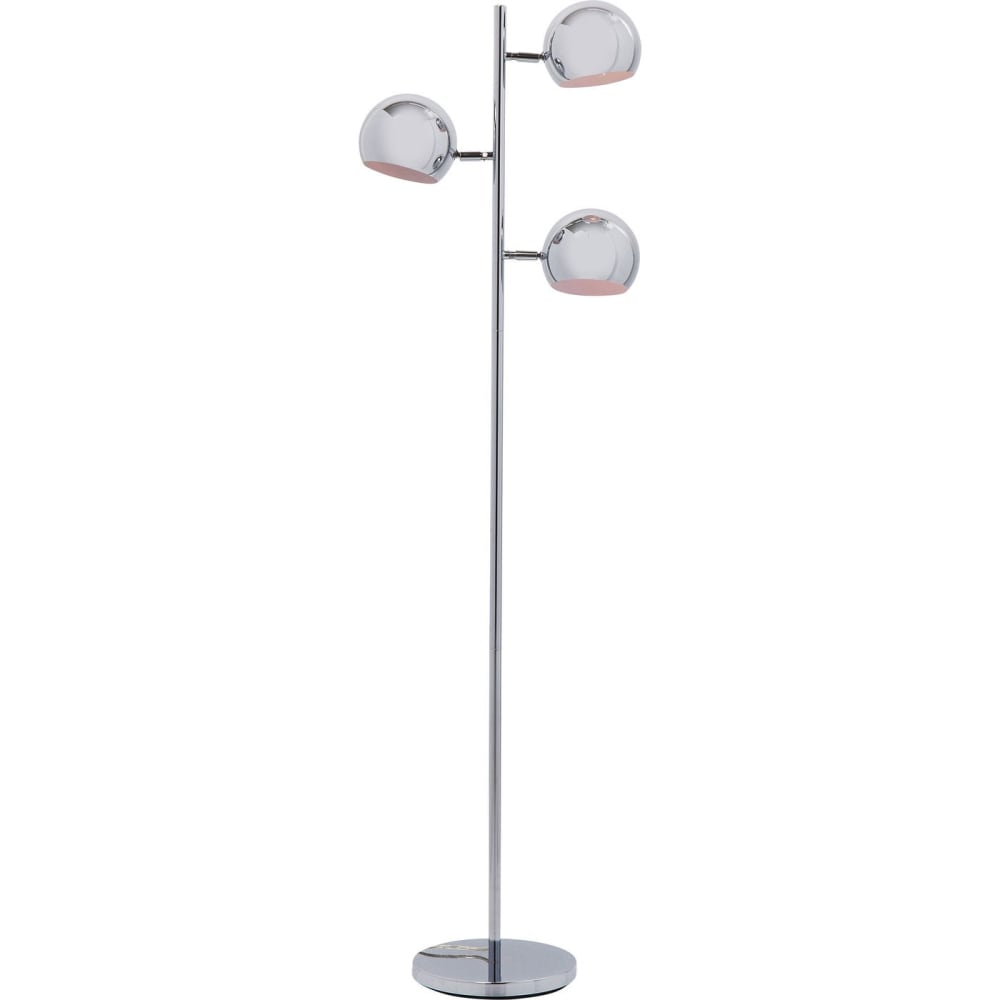Kare Design Stehleuchte Stahlgestell mit 3 Lampenschirmen, silber, H151cm style modern - Stahl
