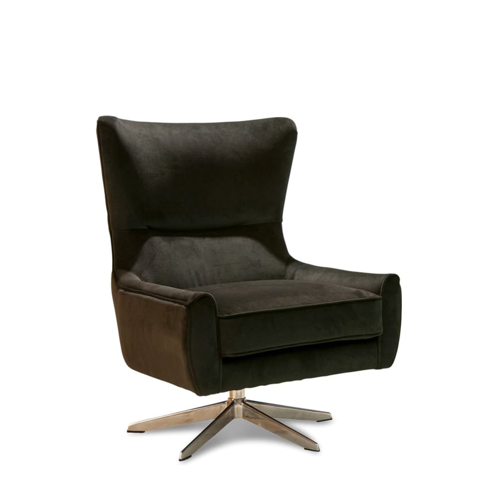 Fauteuil rotatif en velours anthracite