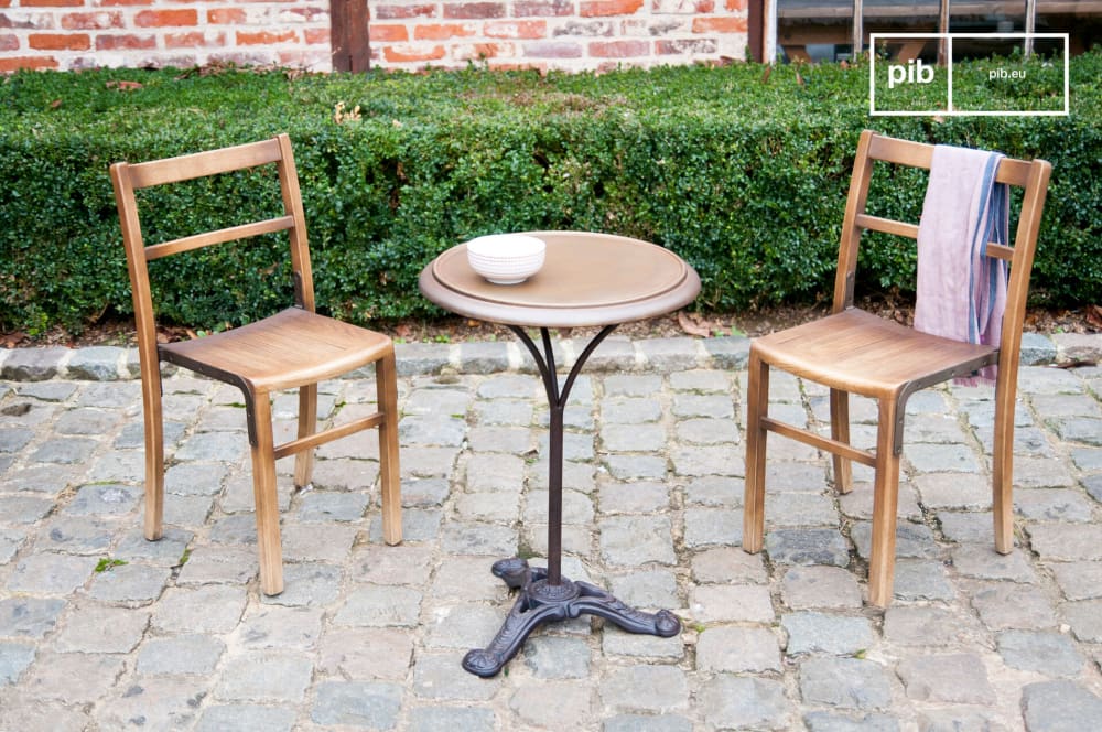 PIB Bistrotisch aus Metall, braun - Metall