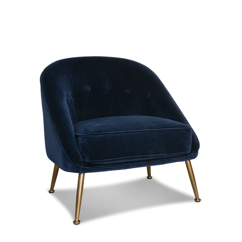 Sedia rospo in velluto blu - PIB