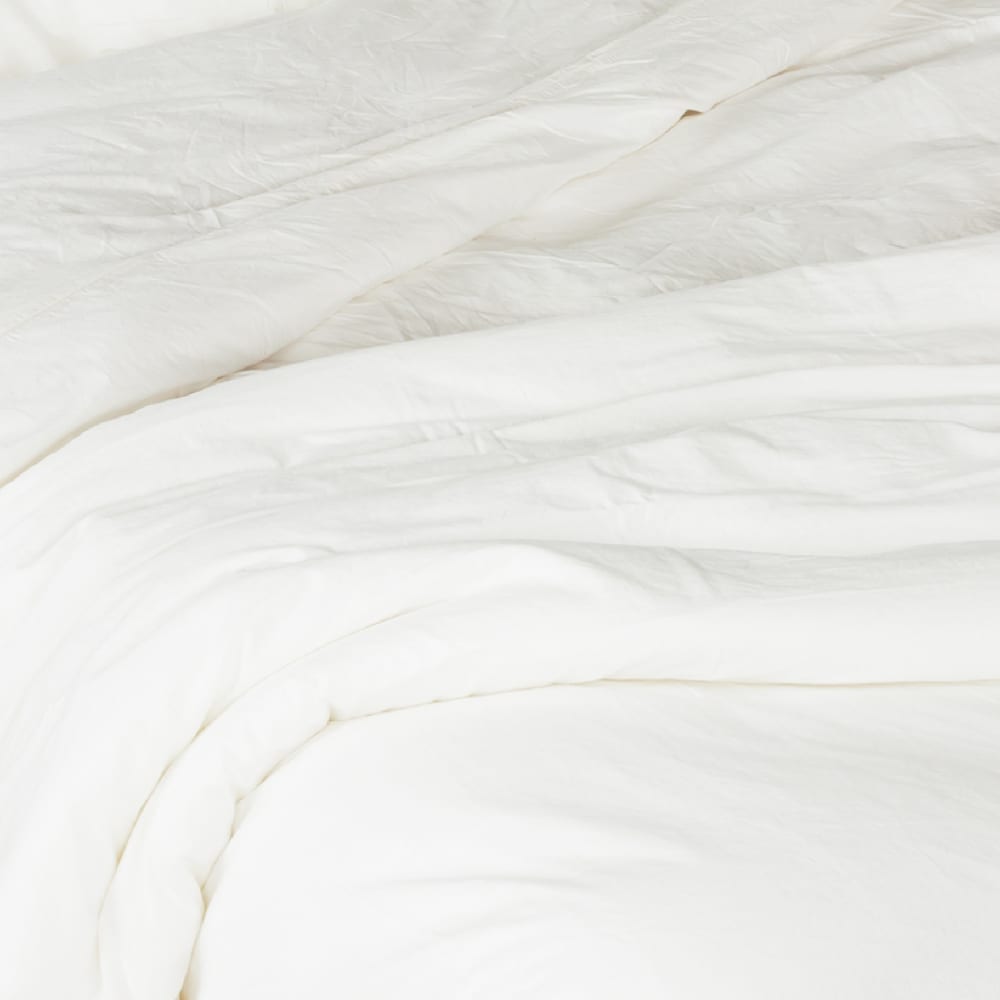 Drap plat en coton lavé coton ecru  x