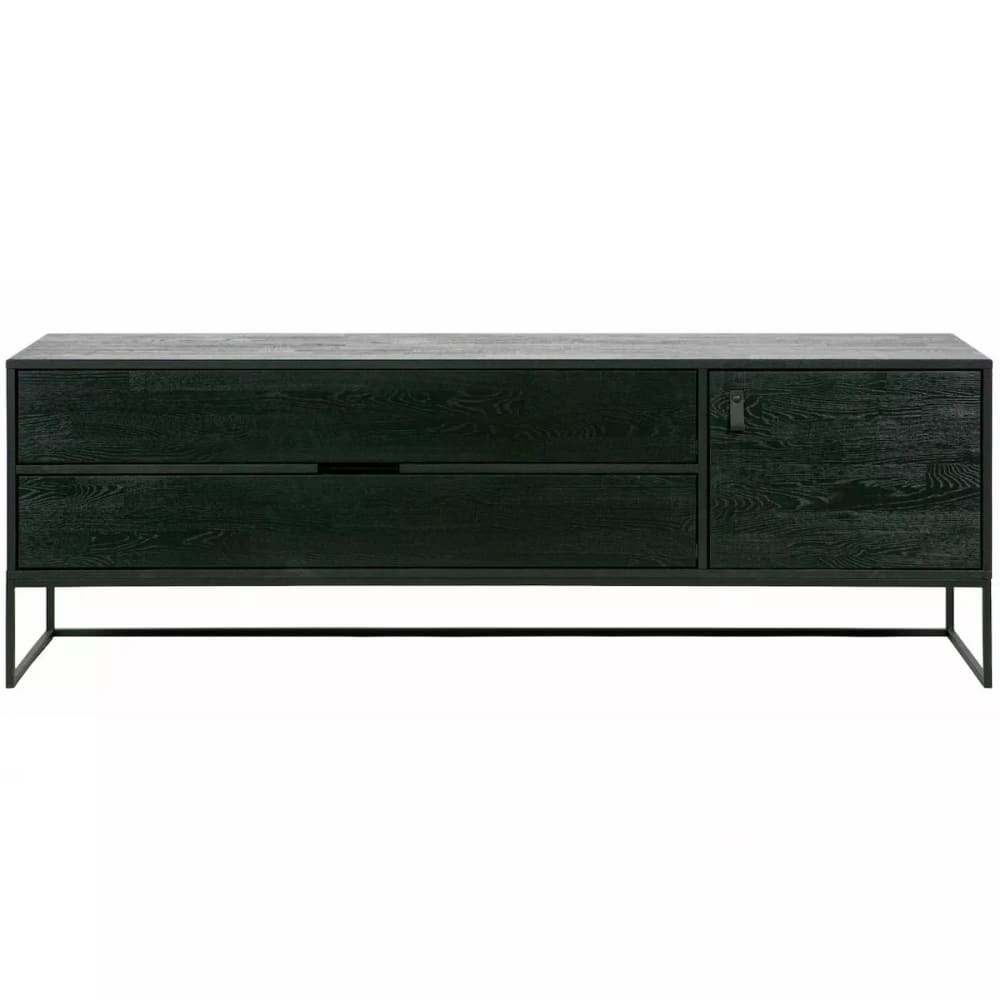 Meuble TV en frêne noir 180 cm