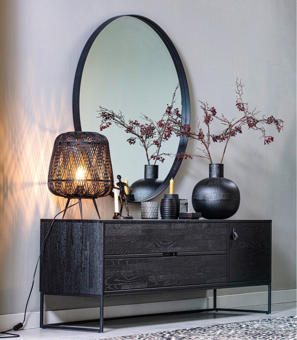 Meuble tv en frêne noir 180 cm - Maisons du Monde