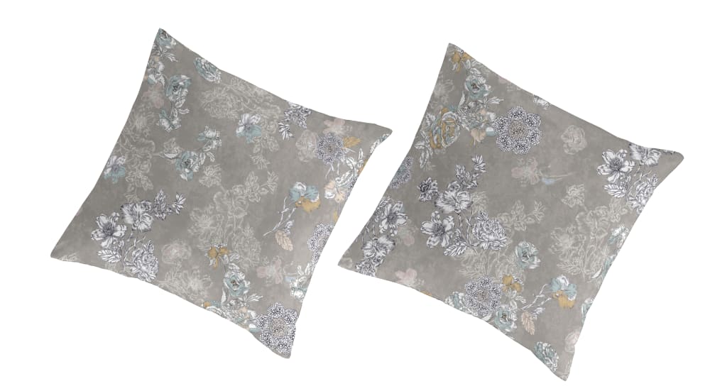 2 taies d'oreiller en coton bicolore 65x65