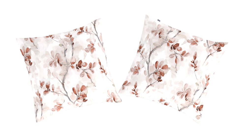 2 taies d'oreiller en coton bicolore 65x65