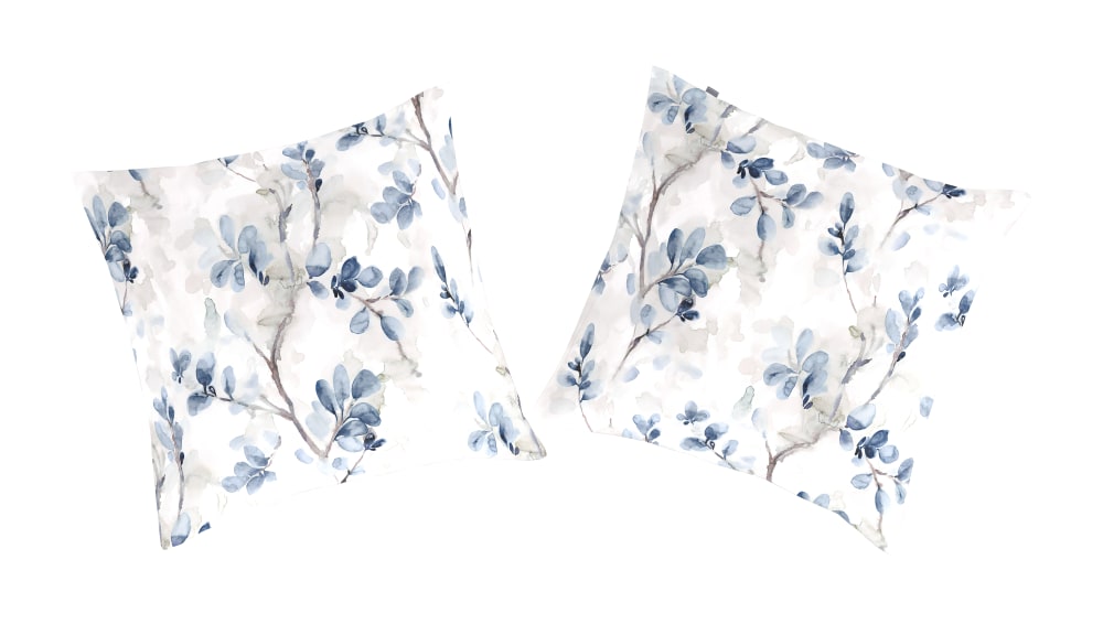 2 taies d'oreiller en coton bicolore 65x65