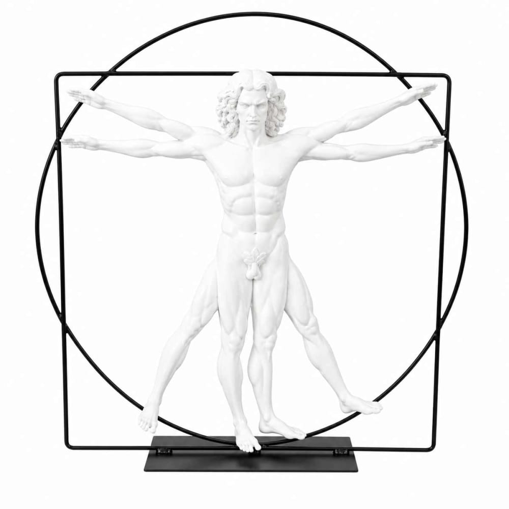 Parastone Grande statue Léonard de Vinci blanche H42cm style classique chic - Résine