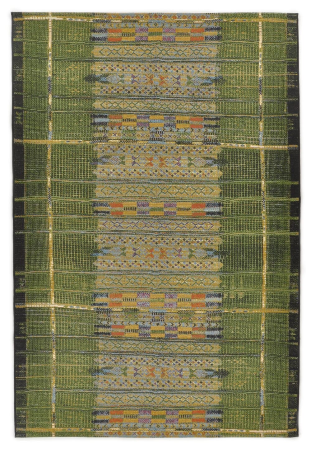 Tapis d'extérieur tissé plat - vert 80x165 cm
