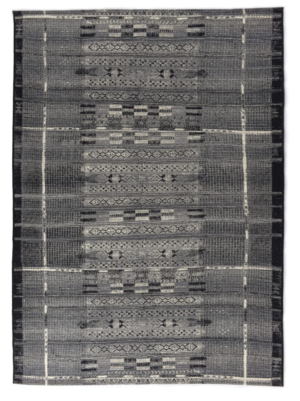 Tapis d'extérieur tissé plat - gris multicolore 60x100 cm
