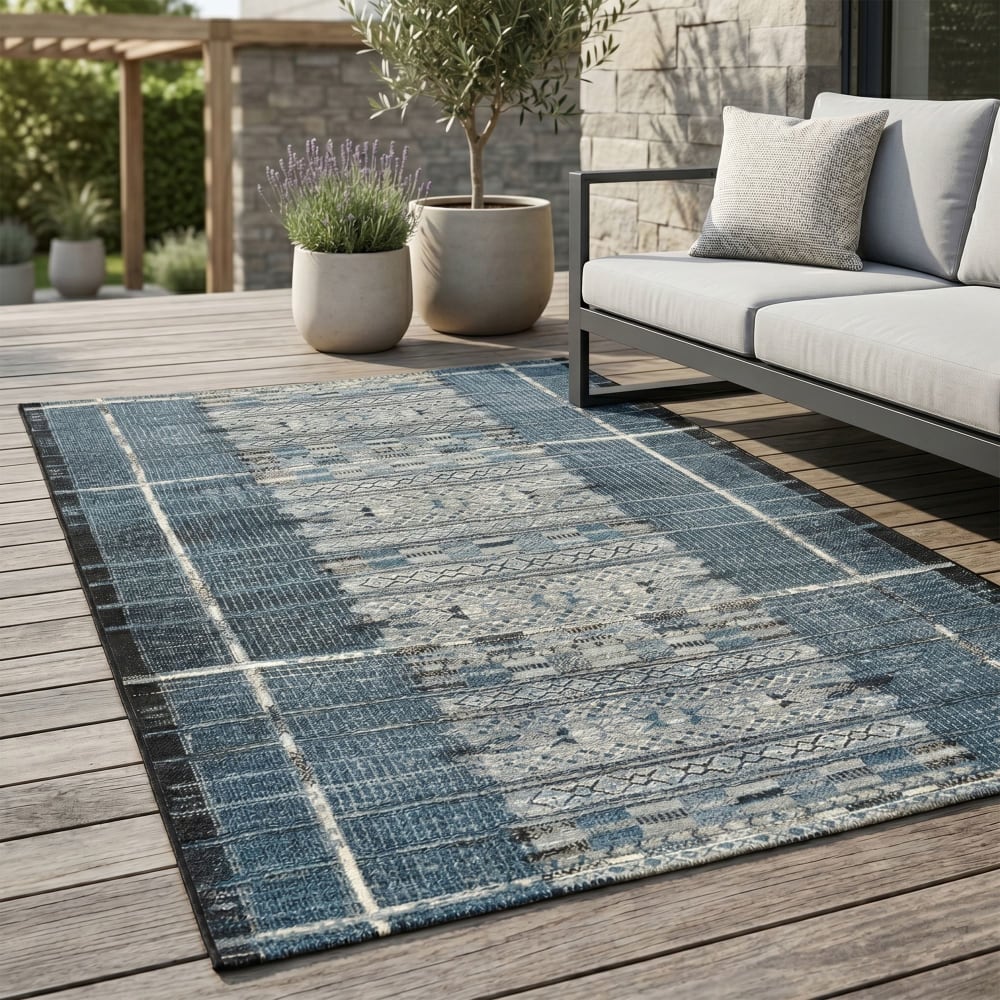Alfombra de exterior plana azul multicolor 160x235 cm - Maisons du Monde