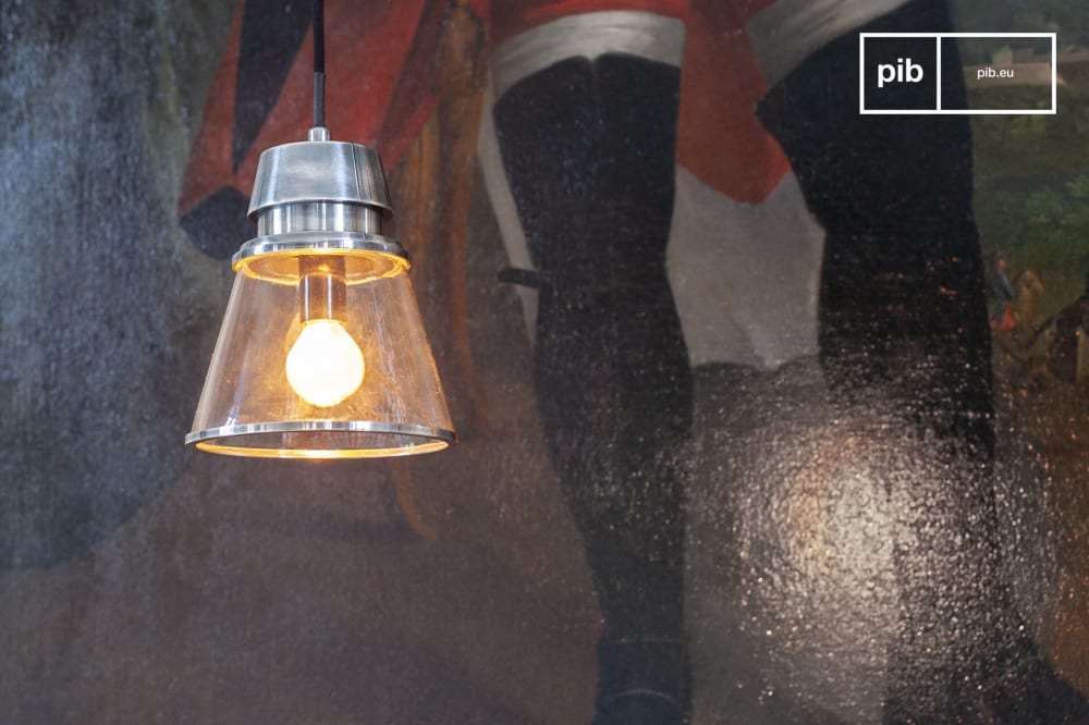 Suspension en verre et métal argenté — vue 3