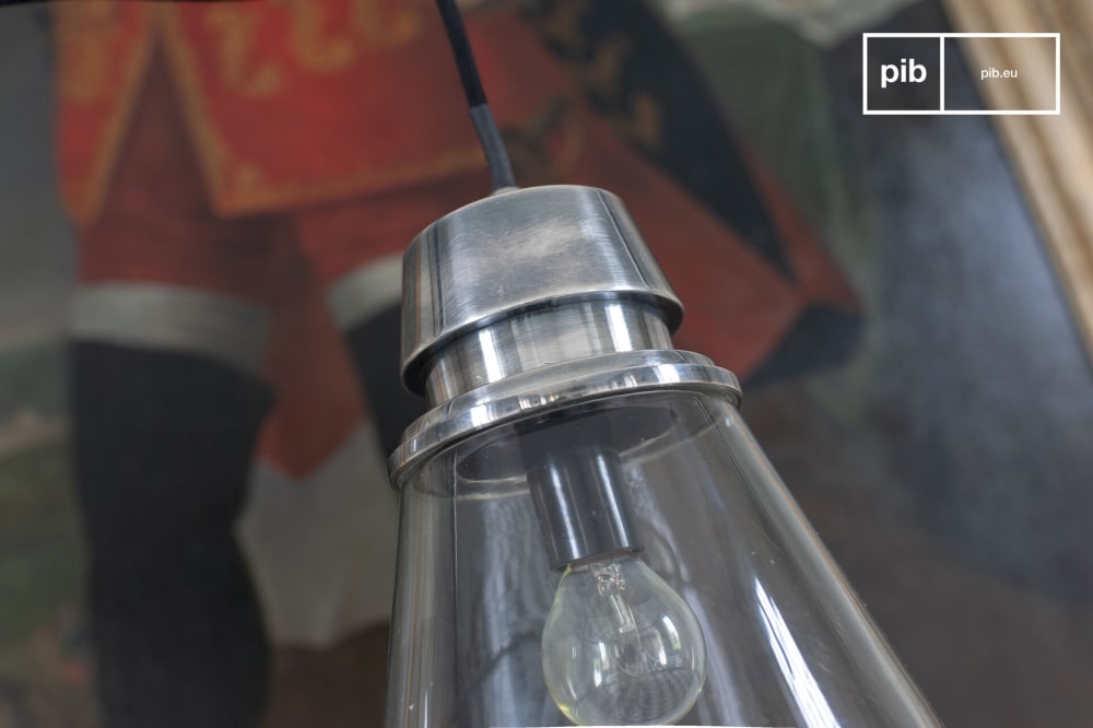 Suspension en verre et métal argenté — vue 4