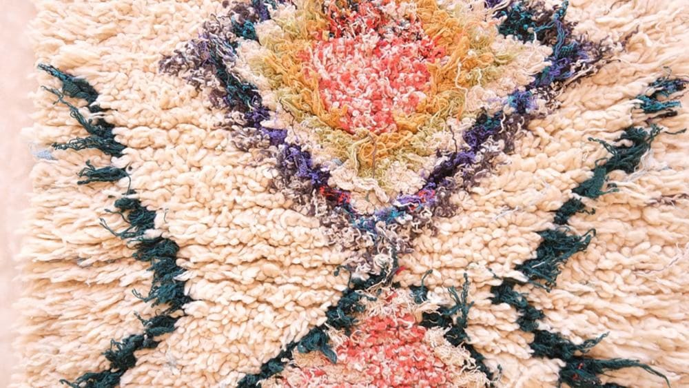 Tapis de couloir berbere marocain pure laine multicolore 72 x 163 cm — vue 4