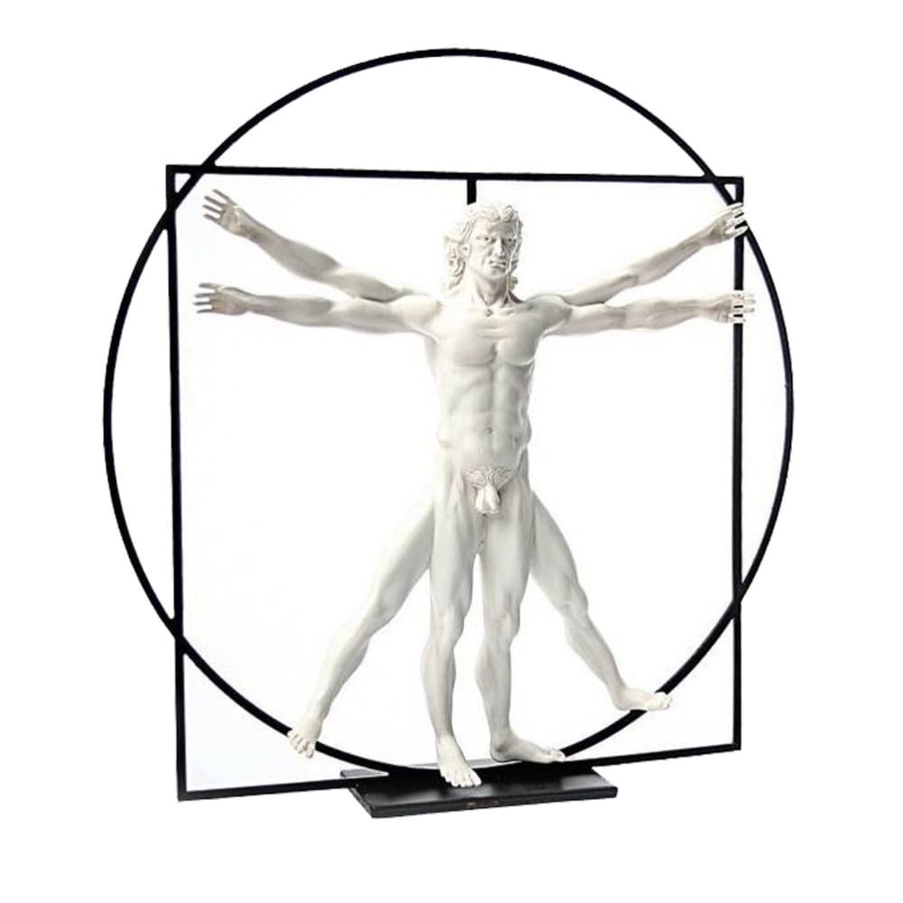 PARASTONE Statuette de collection Léonard de Vinci - l'homme de Vitruve Hauteur 22 cm - Largeur 22 cm - Profondeur 4.5 cm Métal et résine