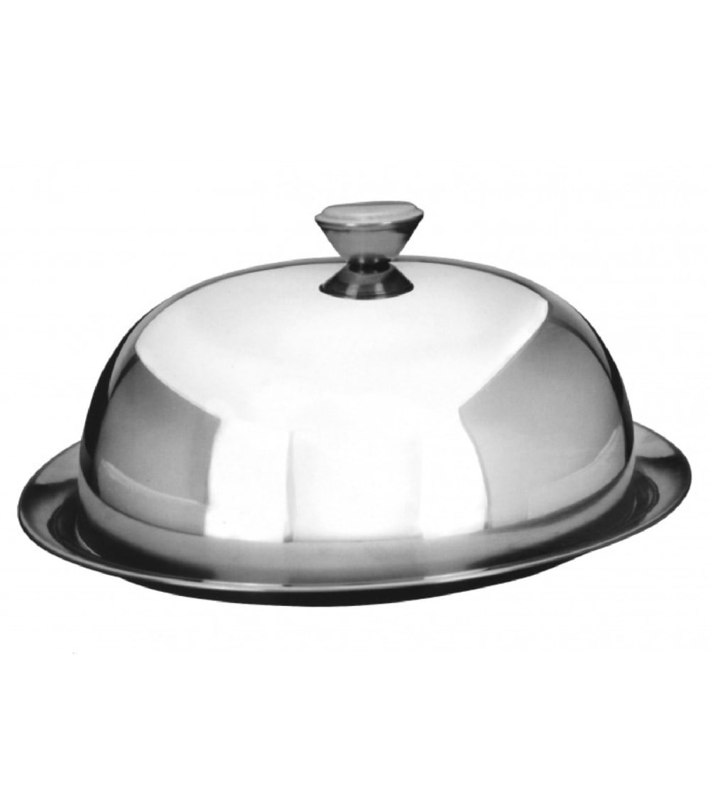 Assiette de présentation avec cloche en inox