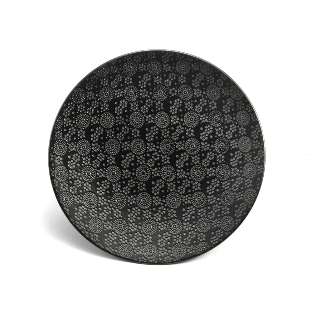 plato de postre x6 gres negro