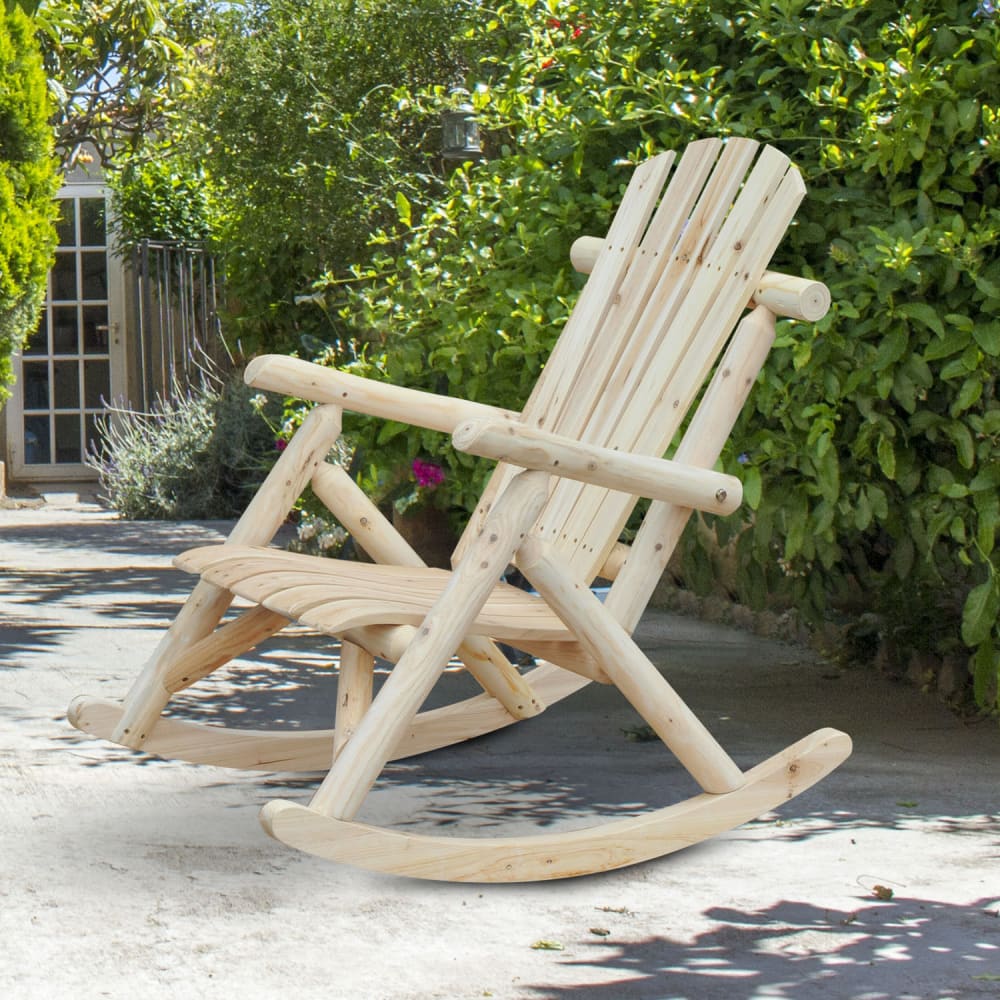 Fauteuil de jardin rocking chair bois de pin