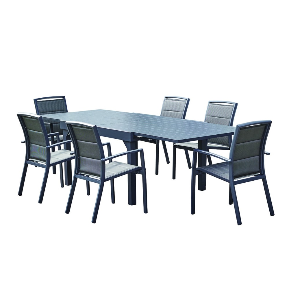 Salon de jardin en aluminium extensible 6/10 pers.