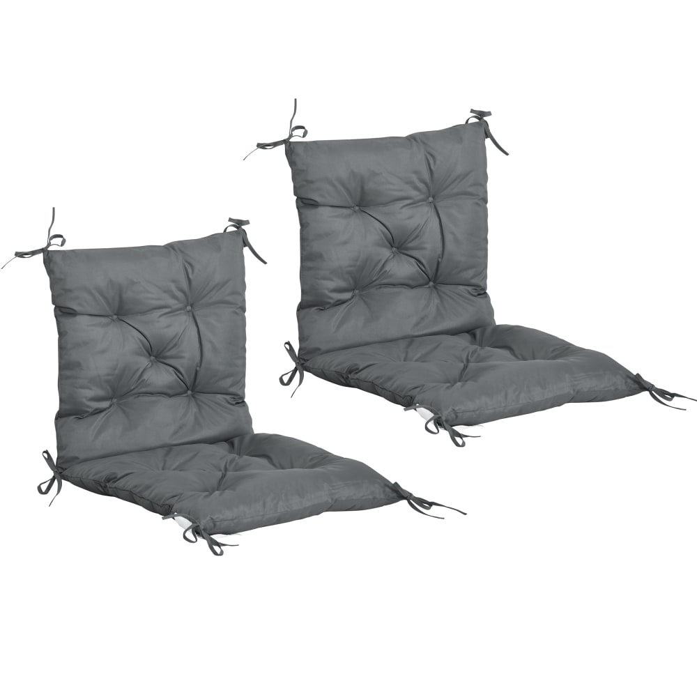 Outsunny 2-in-1 Sitzkissen-Set für Stühle, grau - Stoff