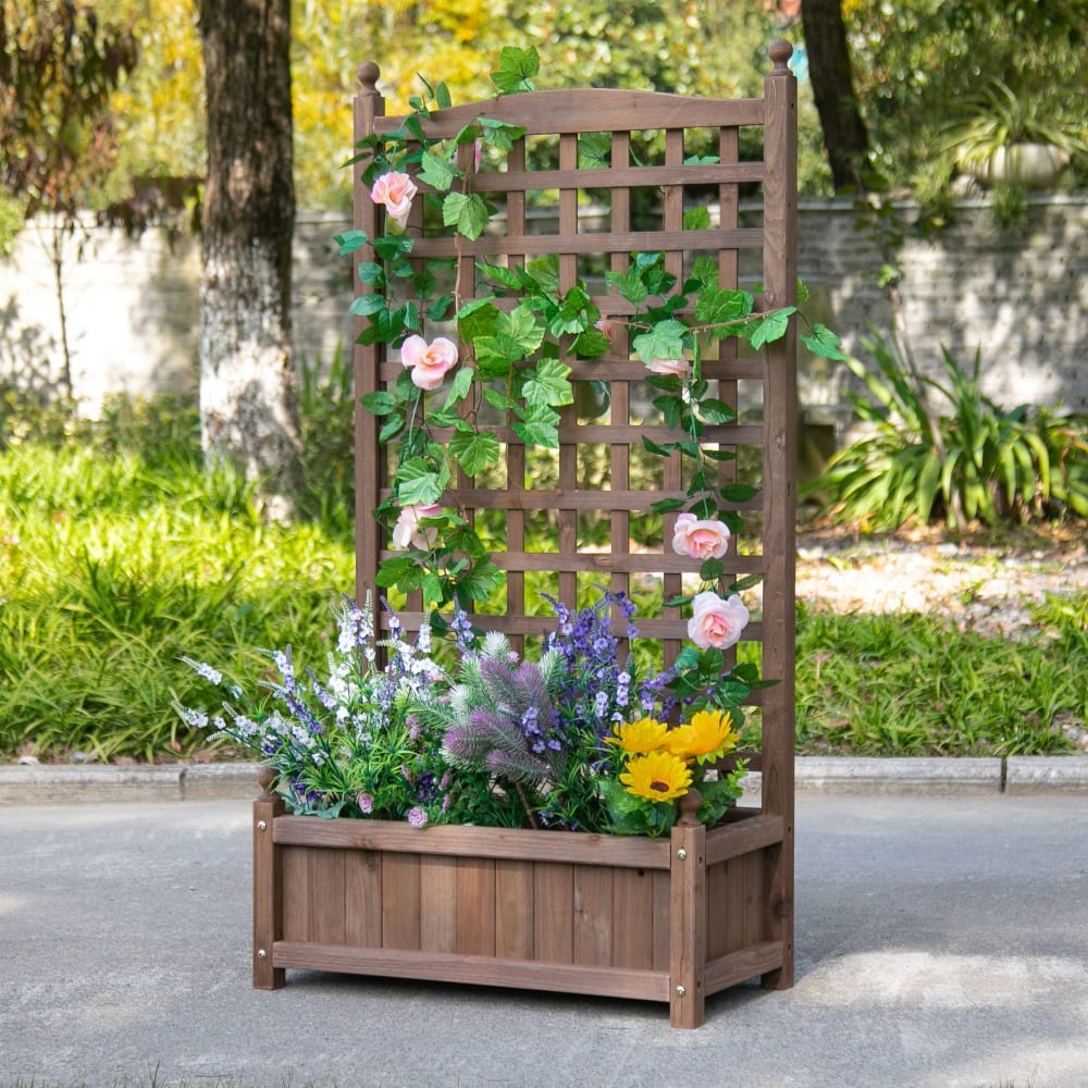 Jardinière sur pieds inserts d'irrigation bois sapin traité - Maisons du Monde