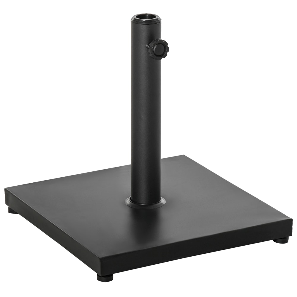 Pied de parasol carré poids net 11 Kg ciment métal noir
