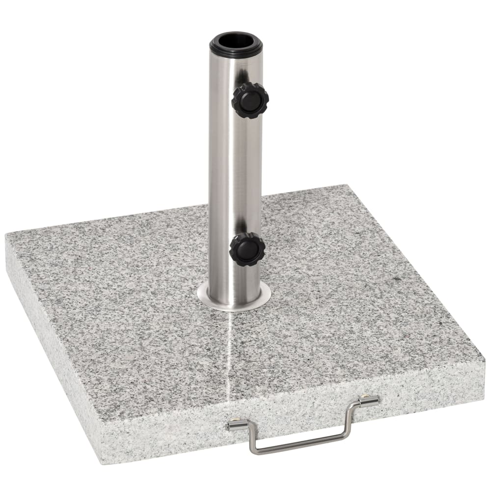 Pied de parasol granite gris poignée roulettes