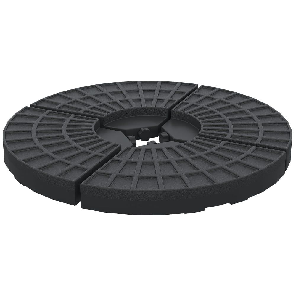 Lot de 4 poids de lestage pour parasol HDPE noir