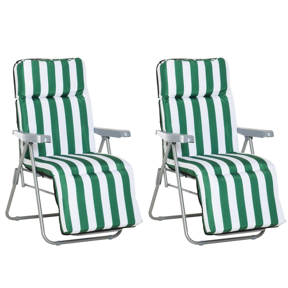 Lot de 2 chaises longues - pliables