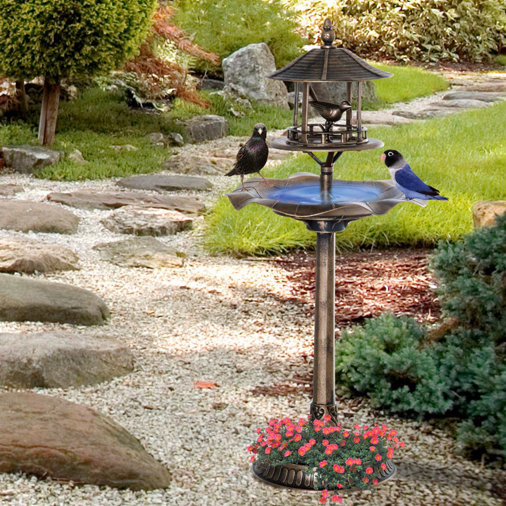 Vogelbad-&-Tränke, Antikbronze, Polypropylen - Maisons Du Monde
