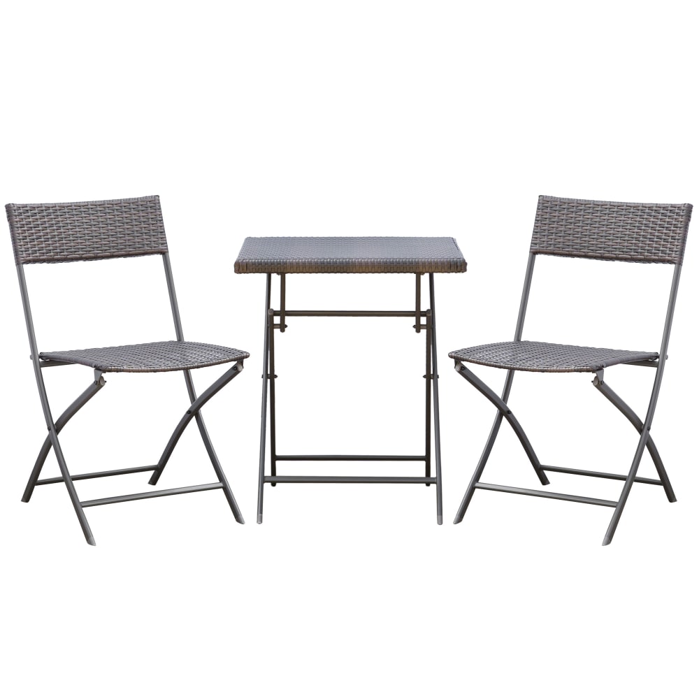 Ensemble jardin pliable 2 places noir