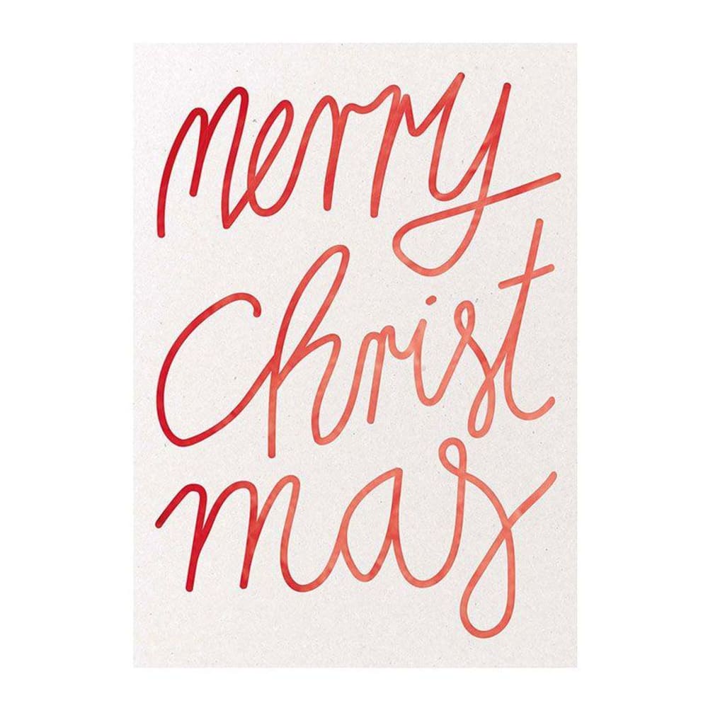 Postal rojo merry christmas