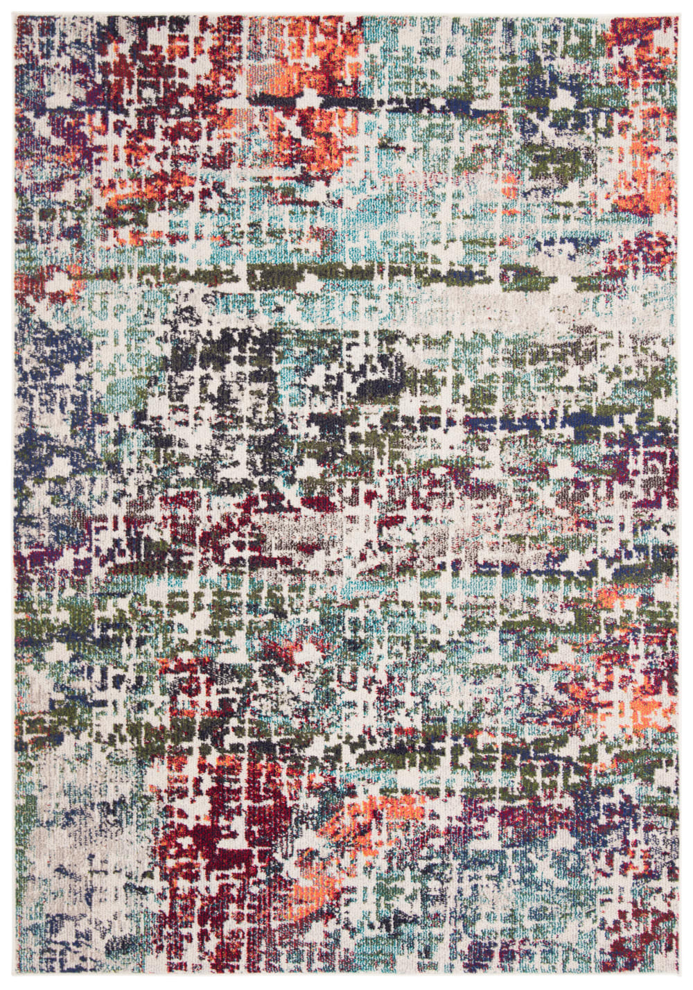 Zeitgenössische Polypropylen-Teppich in Blau/Grün, 160 x 229 cm -