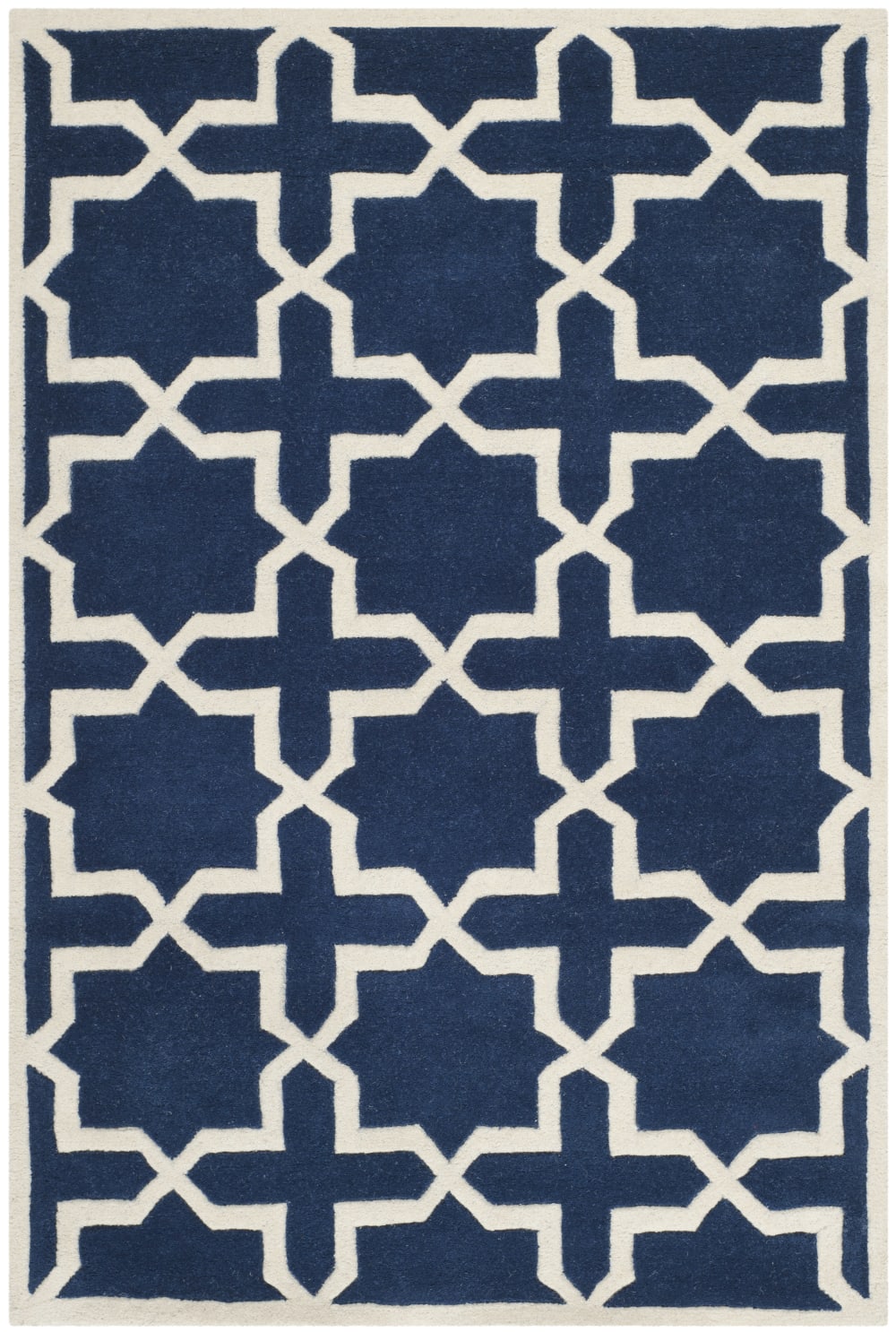 Safavieh Tapis contemporain en laine bleu/blanc, 122 x 183 cm style contemporain
