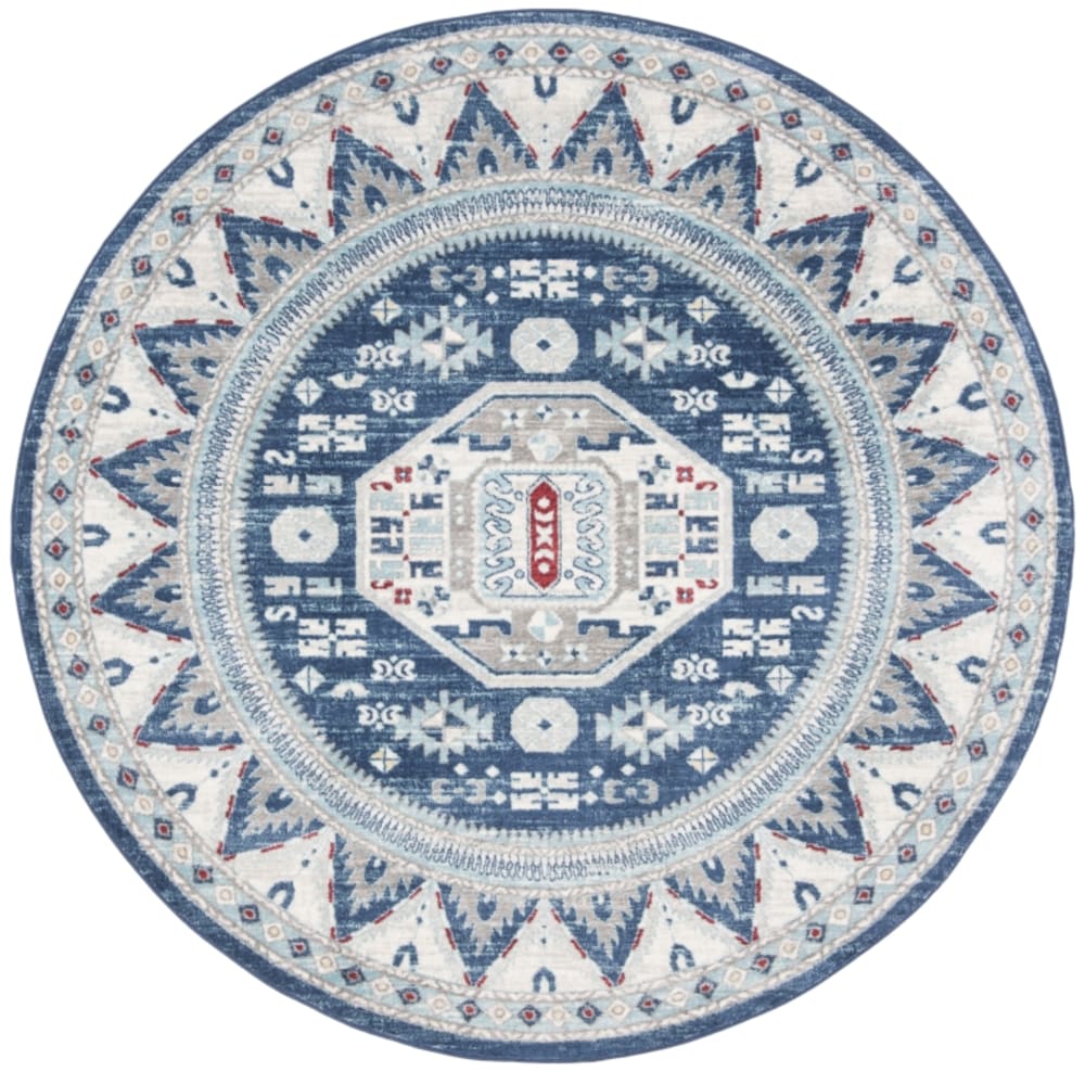 Alfombra tradicional de polipropileno azul/beige, 201 cm - Maisons du Monde