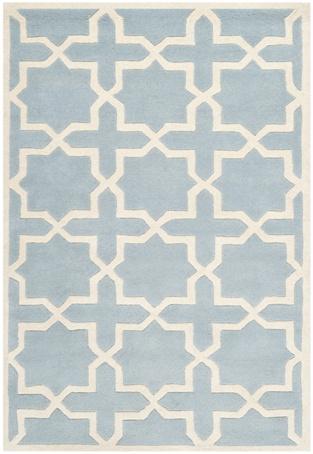 Alfombra contemporáneo de lana azul/blanco, 122 x 183 cm - Maisons du Monde