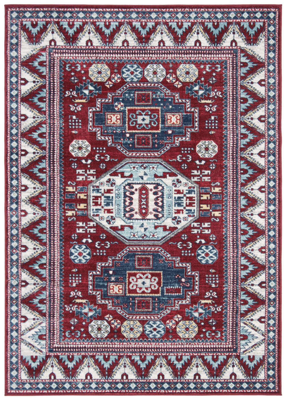 Safavieh Traditionell Polypropylen-Teppich in Rot/Blau, 160 x 229 cm style vintage Rot Pp - Polypropylen