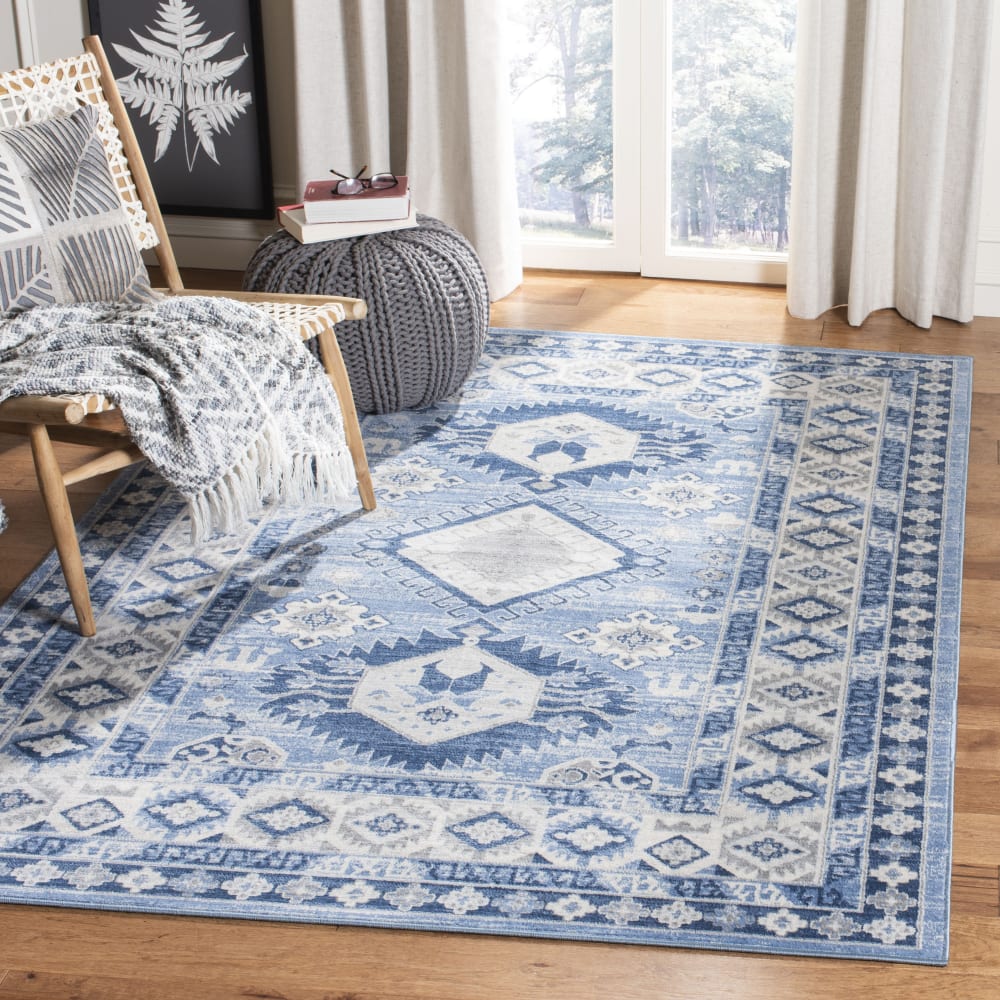 Traditionell Polypropylen-Teppich in Blau/Beige, 160 x 229 cm -
