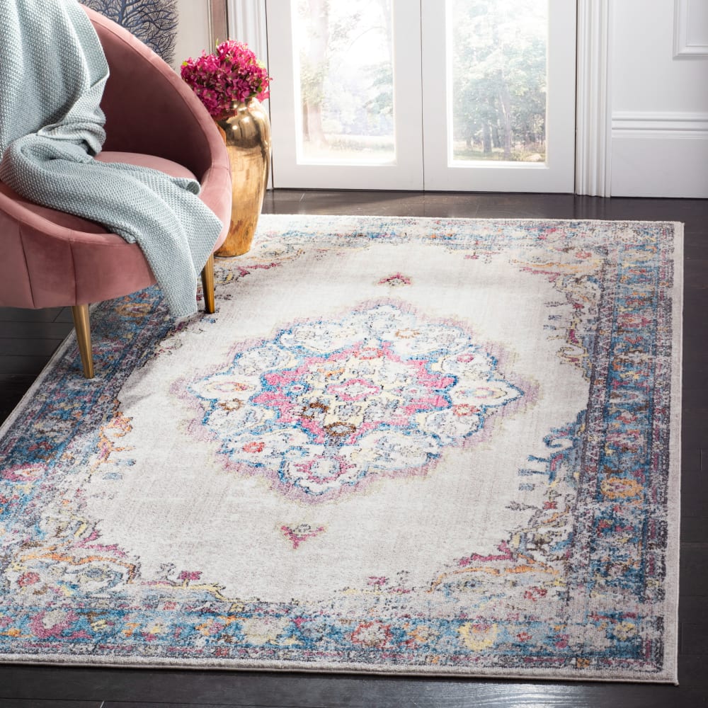 Tapis de transition en polyester gris/bleu, 122 x 183 cm — vue 3