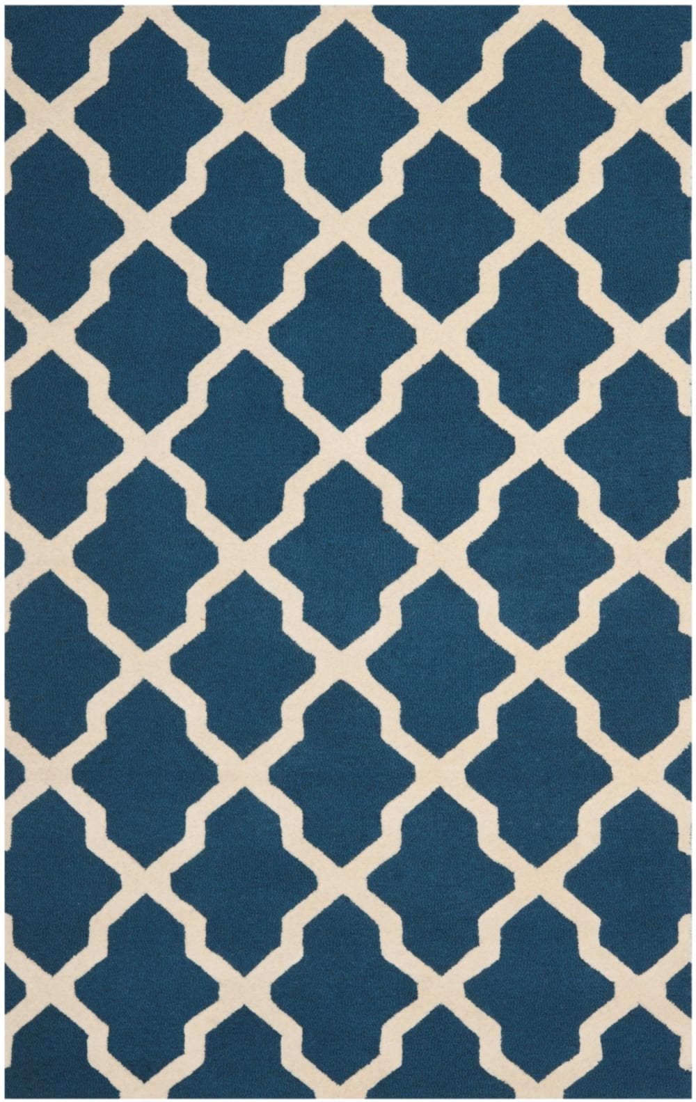 Tapis treillis en laine bleu/blanc, 183 x 274 cm — vue 3