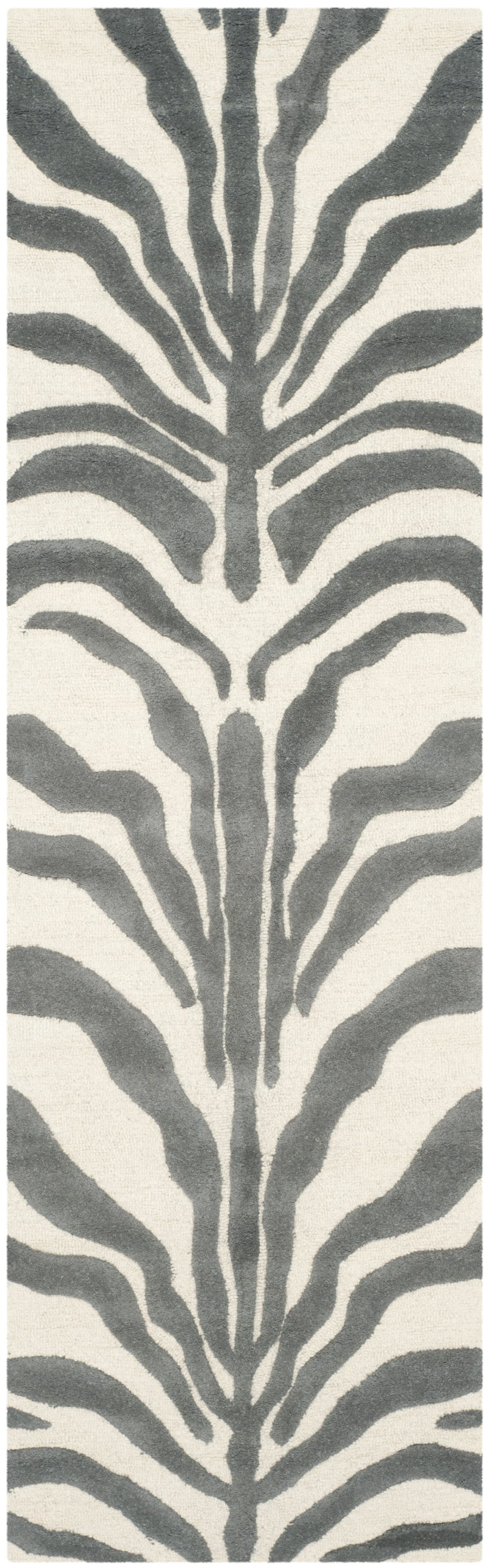 Tappeto Lana Beige/Grigio 76 X 244 Cm-image