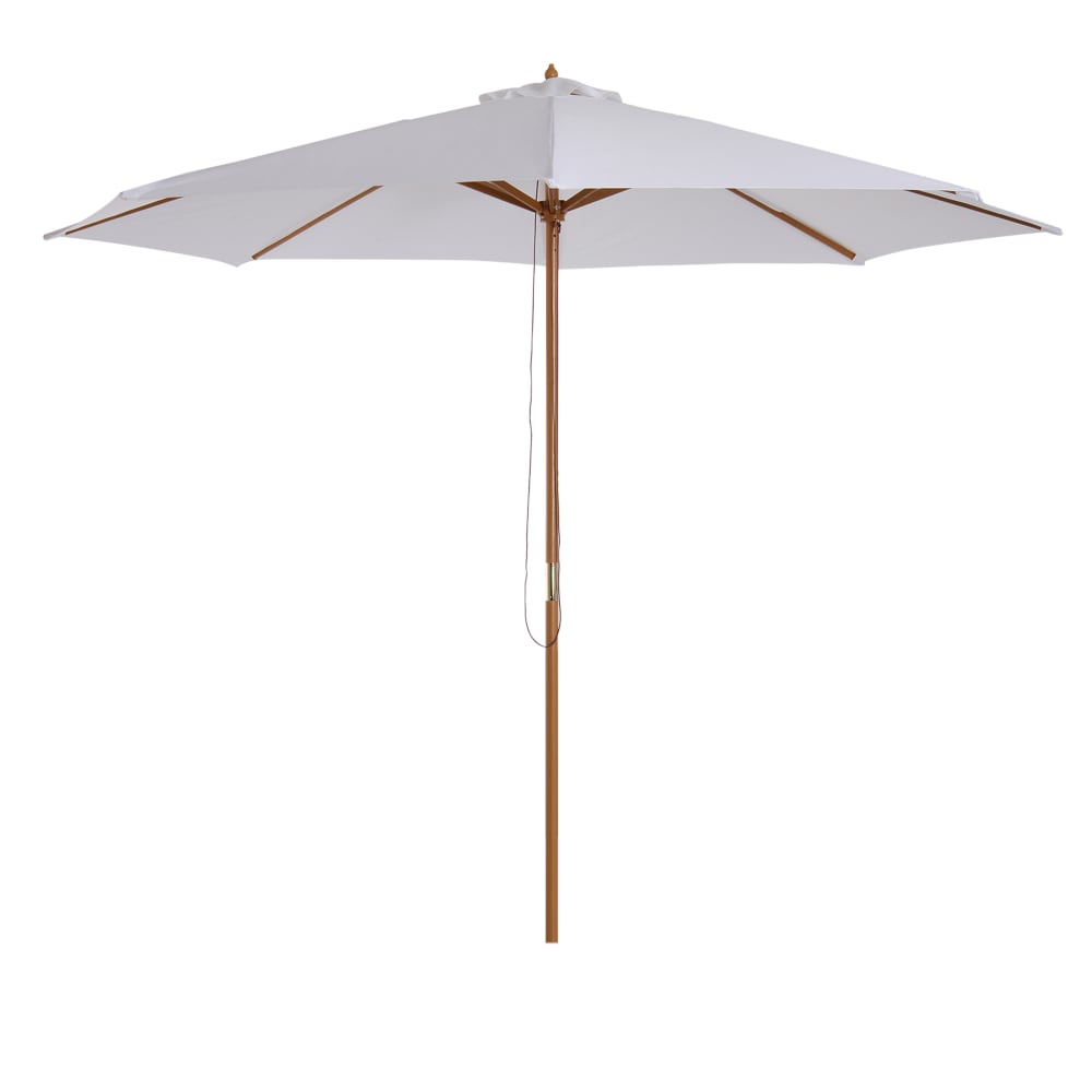 Parasol droit octogonal bois blanc