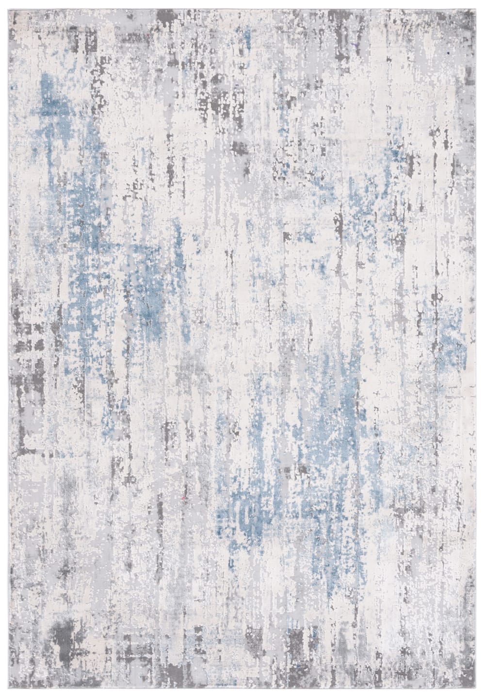 Alfombra contemporáneo de polipropileno gris/azul, 122 x 183 cm - Maisons du Monde