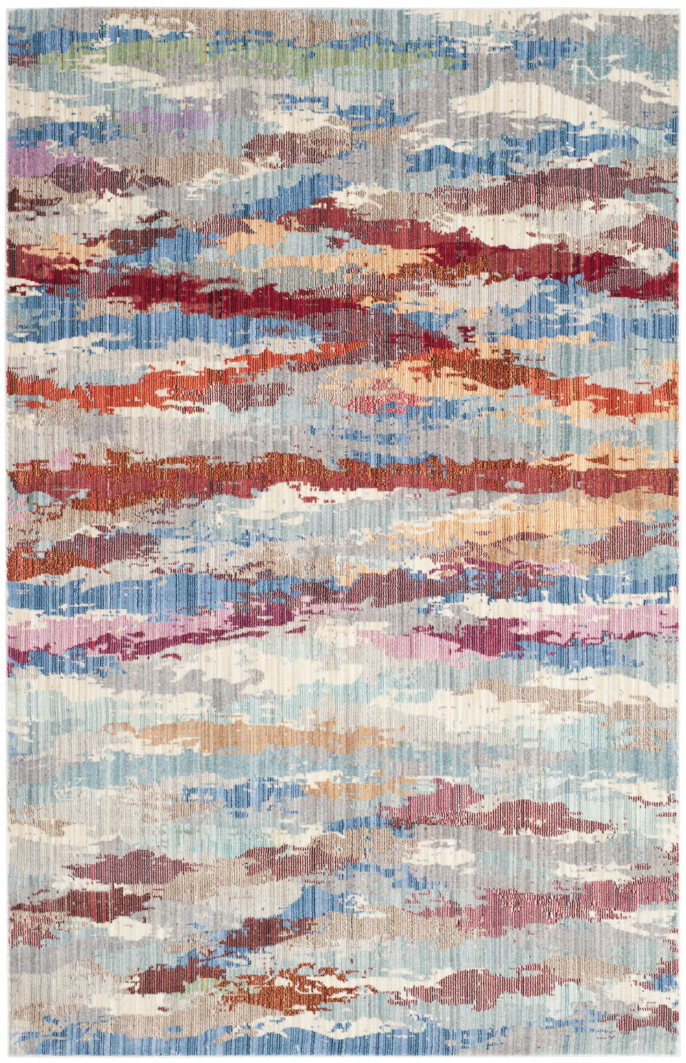 Tapis polyester multicolore