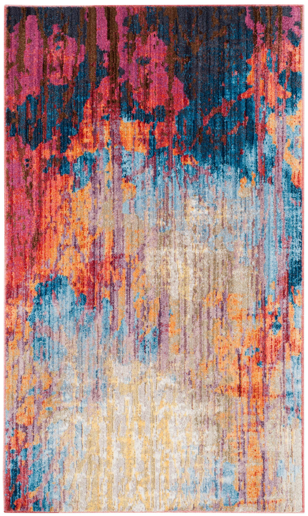 Tapis de transition en polyester bleu/orange, 122 x 183 cm