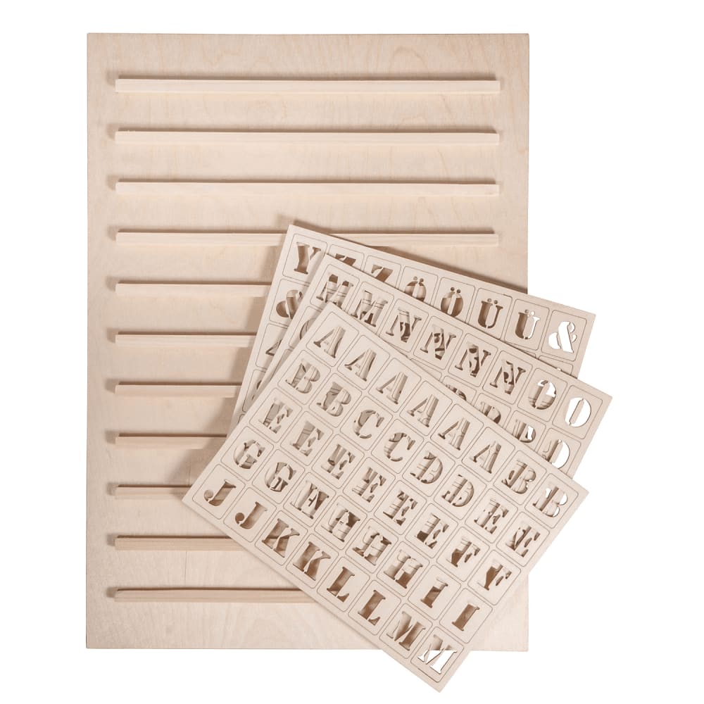Tableau à lettres en bois 30x42cm + 96 lettres - Maisons du Monde
