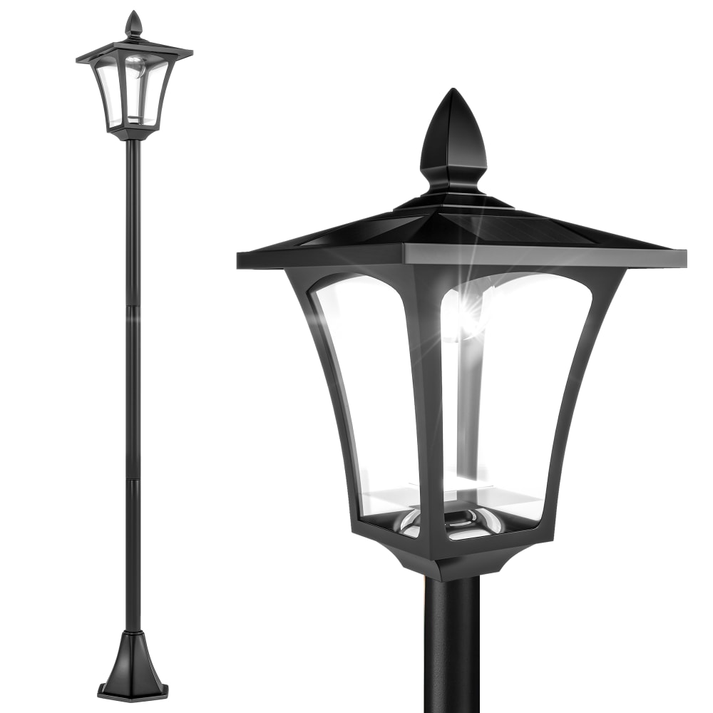Lampadaire extérieur solaire luminaire lanterne LED noir