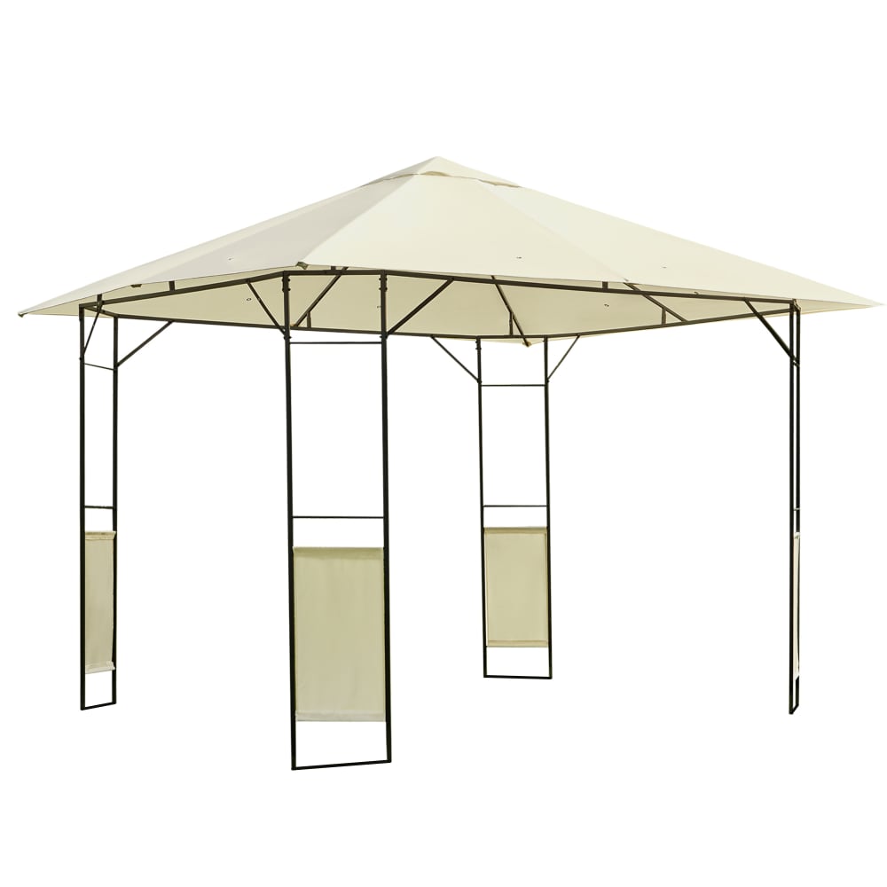 Tonnelle barnum pavillon de jardin métal époxy polyester crème