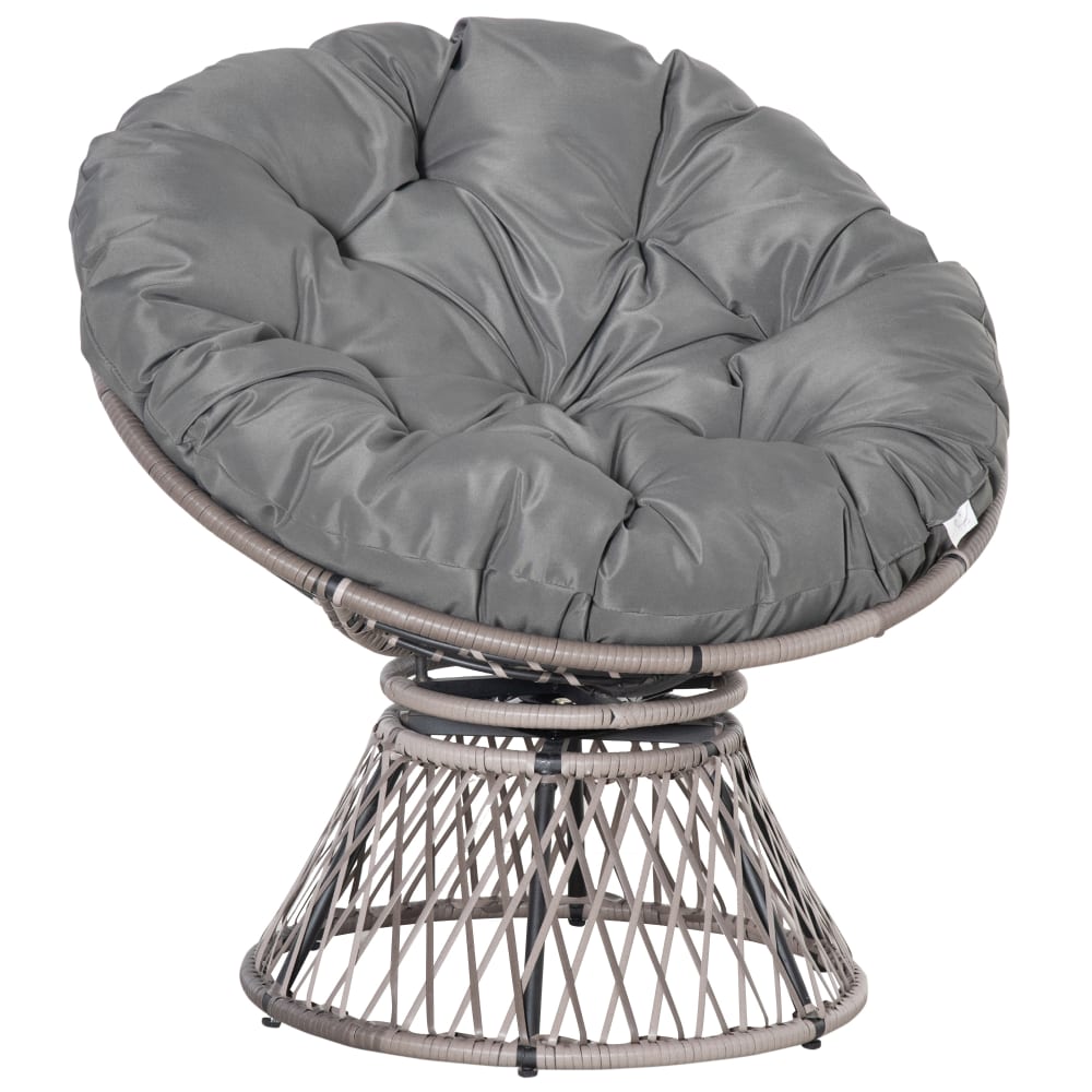 Fauteuil papasan pivotant grand confort gris